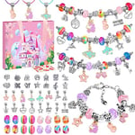 WEVOL Cadeau Fille 5-13 Ans Bijoux Enfants Jeux Charms Bracelet Kit Fabrication Creation Idée Jouet de Pâques Noël Anniversaire