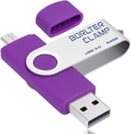 Clé USB 64 Go, 2 en 1 OTG USB 3.0 Mémoire Stick, Pivotant U Disque avec Port Micro-USB pour Smartphone Android, Tablette et Ordinateur Stockage Externe (Violet)