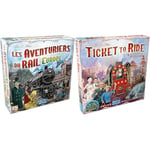 Les AVENTURIERS du Rail - Lot 1 Jeu de Base Europe + 1 Extension Asie - Version Française - Jeu de Société Famille pour Enfants dès 8 Ans - Jeu de Stratégie 2 à 6 Joueurs - 60 Min - Days of Wonder