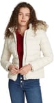 Tommy Jeans Women's TJW BASIC HOODED DOWN JACKET EXT DW0DW18312, Beige (Newsprint), XXS