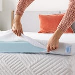 Linenspa Housse de surmatelas en Mousse à mémoire de Forme de 7,6 cm - Garde Le surmatelas Propre et sûr - Lavable en Machine - Antidérapante - Respirant