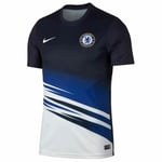 Nike Chelsea Pre Match Jersey Mens White/blue Football Soccer T-shirt Top