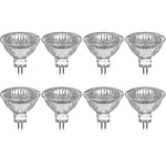 Paket med 8 halogenlampor Gu5.3 Mr16 35w 12v Dimbar - varmvit 2800k, 400 lumen, cover Jz [DB]