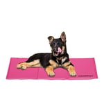 Relaxdays Self-Cooling Dog Mat, 50 x 90 cm, Wipeable, Gel Pad, Cooling for Animals, Pink