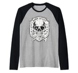 Born To Life Or Die Distressed Vintage Retro Bodybuilding Raglan Baseball Tee