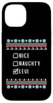 Coque pour iPhone 14 Gentil Coquin Noël Levi Pull Moche