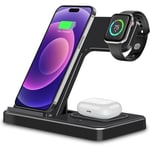 Trådlös laddningsstation Flera enheter: 3-i-1 Phone Fast Multi Charger Stand för Apple-produkter iPhone 14 13 12 11 Pro Max XS XR X 8 Plus Watch