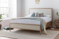 Versailles Oak Upholstered Bed - Bed Frame Only