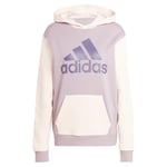 adidas Essentials Sweat à Capuche en Polaire avec Logo Boyfriend pour Femme, Figue préaimée, Quartz Merveille, Violet ombré, S