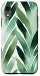 Coque pour iPhone XR Feuillage vert moderne avec motif de feuilles audacieuses