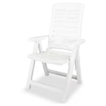 Les Tendances - Chaise de jardin pliable plastique blanc Bouka - Lot de 4