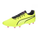 Puma Unisex Adults King Pro Fg/Ag Soccer Shoes, Electric Lime-Puma Black-Poison Pink, 44.5 EU