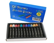 Bright Ideas Jumbo Oil Pastels - 12 Pack of Assorted Metallic Colours Oil Pastels Crayons - Intense Bright Colours - Perfect Oil Pastels for Kids, Artists and Students. BI8353.