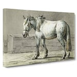 Big Box Art Horse in The Stable by Jean Bernard Canvas Wall Art Framed Picture Print, 30 x 20 Inch (76 x 50 cm), Grey, Green, Black