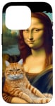 Coque pour iPhone 16 Pro Mona Lisa tenant un chat Portrait d'art Peinture Kitty Cat