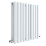 Hudson Reed Revive Double Horizontal Radiator 600mm H x 586mm W High Gloss White