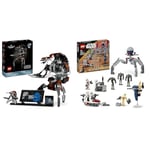 LEGO Star Wars Droideka Set, Collectible Droid Model Kit for Adults to Build, Home Officé Décor & Star Wars Clone Trooper & Battle Droid Battle Pack Building Toys for Kids with Speeder Bike