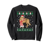 Coyote Animal Santa Reindeer Hat Ugly Christmas Sweatshirt