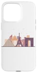 Coque pour iPhone 15 Pro Max Tour Eiffel de voyage cool ville Paris France silhouette cadeau