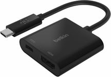 Adaptateur USB-C vers HDMI + recharge (prise en charge de la vidéo 4K UHD, alimentation Passthrough jusqu`à 60W pour les appareils connectés, adaptateur HDMI pour MacBookPro).[S223]