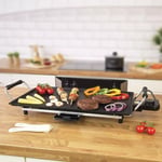 Electric Teppanyaki Table Top Grill Griddle BBQ Barbecue Garden Camp 8 Spatulas