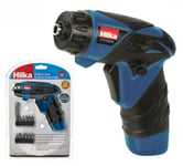 HILKA 3.6V LITHIUM RECHARGEABLE BATTERY CORDLESS SCREWDRIVER DRILL & 11 BITS UK 