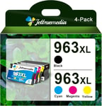 963Xl Cartouches D'Encre Hp 963 Xl Compatible Pour Pour Officejet Pro 91 912 92 914 915 916 918 919 922 925 (Noir Cyan Magenta Jaune, 4-Pack)