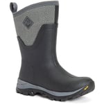 Muck Boots Arctic Ice Mid Agat Rubber Black/Grey Geometric Wellington Boots