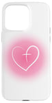 iPhone 15 Pro Max Heart Christian Faith Cross Pink Aura Case