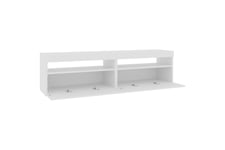 TV-benker 2 stk med LED-lys hvit 75x35x40 cm - Hvit TV-benk & mediabenk