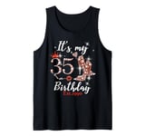 Womens It's My 35th Birthday EST 1990 35 Years Old Diamond Tank Top