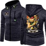 Sweat-Shirt pour Homme Veste Zippée à Capuche - 3D Roronoa Zoro Casual Imprimé Unisexe À Capuche à Manches Longue Uniforme de Basebal，Noir，3XL