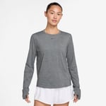 Nike Dri-FIT One Classic Long Sleeve Tee, Storlek XL, Dam - Grå Tröja för Bekväm Löpning - Handla nu på Loparshop.se!