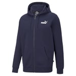 Puma Veste Sweat Homme - Ess Small Logo Fz Hoodie, Capuche, Zip, Coton Mélangé Bleu S (Small)