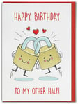 Cute Locks Birthday Card Other Half Girlfriend Boyfriend Husband Wife Partner