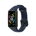 Yhteensopiva Huawei Band 6 / Honor Band 6 TPU vedenpitävän vaihtorannekkeen keskiyönsinisen yhden koon kanssa