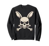 Skull Bunny Crossbones Jolly Roger Halloween Crossbone Sweatshirt