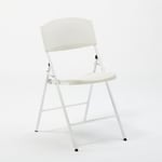 Chaise pliante en plastique pour jardin et camping - ProduceShop - Yoga - Blanc - Pliant