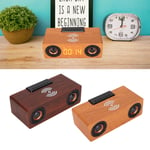 Wireless BT Speaker 10W Wireless Charging Wooden Retro Alarm Clock Speaker F GHB