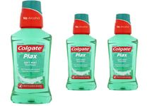 Colgate Plax Soft Mint Mouthwash Alcohol Free Bad Breath Control 250ml x 3