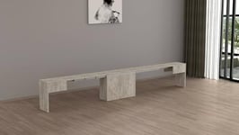 Dmora - Banc Ubertino, Siège pour Table à Manger, Banc Simple Extensible, 290x25h45 cm, Ciment