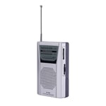 Silver Portable AM/FM Radio With Lightweight Design And Earphones Jack UK