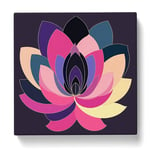 Lotus Flower Constructivism No.5 Canvas Print for Living Room Bedroom Home Office Décor, Wall Art Picture Ready to Hang, 20x20 Inch (50x50 cm)