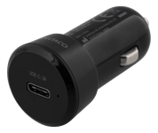 Deltaco billaddare med USB-C, 10-30V input, 5V 3A 15W output, USB-C hona, svart