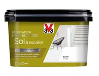 V33 Peinture de rénovation Sol & escalier, Rénovation perfection® Blanc satin 2L