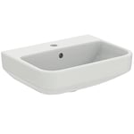 Ideal Standard I.LIFE S Lavabo Spécial Petit Espace Profondeur Réduite Salle de Bain Toilette Fixation Mur Céramique Blanc Percé 1Trou de Trop-Plein 50 x 38 cm T458501