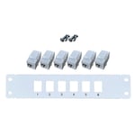 6-portars rak CAT5e patchpanel RJ45 nätverkskabeladapter Keystone Jack Ethernet distributionsram UTP 19in