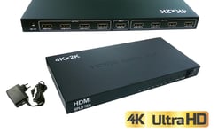 SPLITTER HDMI 1.4B 8 PORTS - RESOLUTION 4K 2160x3840 / COMPATIBLE 3D - Duplique le son et l'image d'une source HDMI