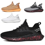 Homme Baskets Femme Chaussures de Sport Running Baskets Respirant Légères et Confortables Basquette Femme Outdoor Gym Fitness Tricot Casual Marche Sport Jogging Sneakers HommesG156 Black 40