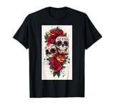 Tattoo Sketch Mexican Art Rose Dia Sugar skull T-Shirt